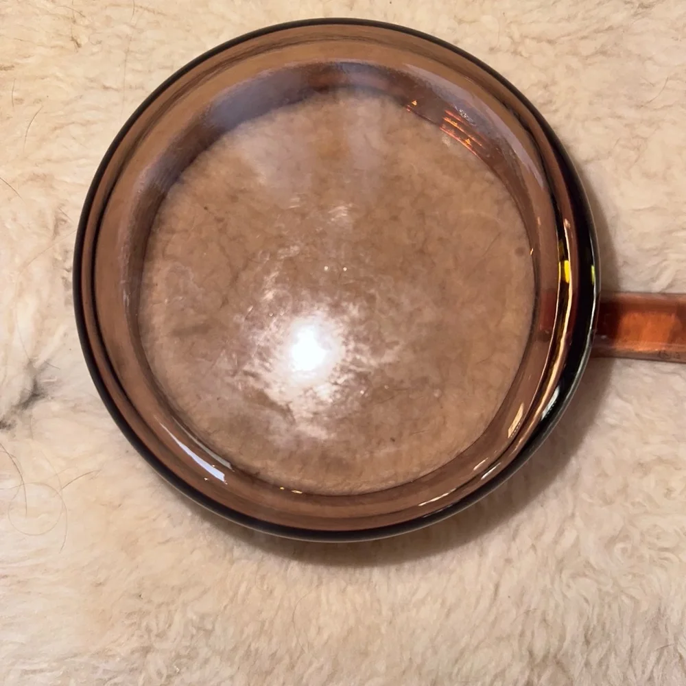 Vintage Corning Ware Vision Amber Glass 1L Sauce Pot Pan With Pour Spout USA